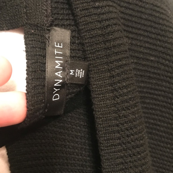 Dynamite size M Black deep V sweater - Picture 2 of 3